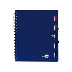 Cuaderno espiral liderpapel a5 micro executive tapa plástico 100h 80 gr cuadro 5mm 5 se paradores con gomilla azul - Imagen 3