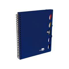 Cuaderno espiral liderpapel a5 micro executive tapa plástico 100h 80 gr cuadro 5mm 5 se paradores con gomilla azul - Imagen 4