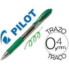 Bolígrafo pilot g-2 verde tinta gel retráctil sujecion de caucho PACK 12 UNIDADES