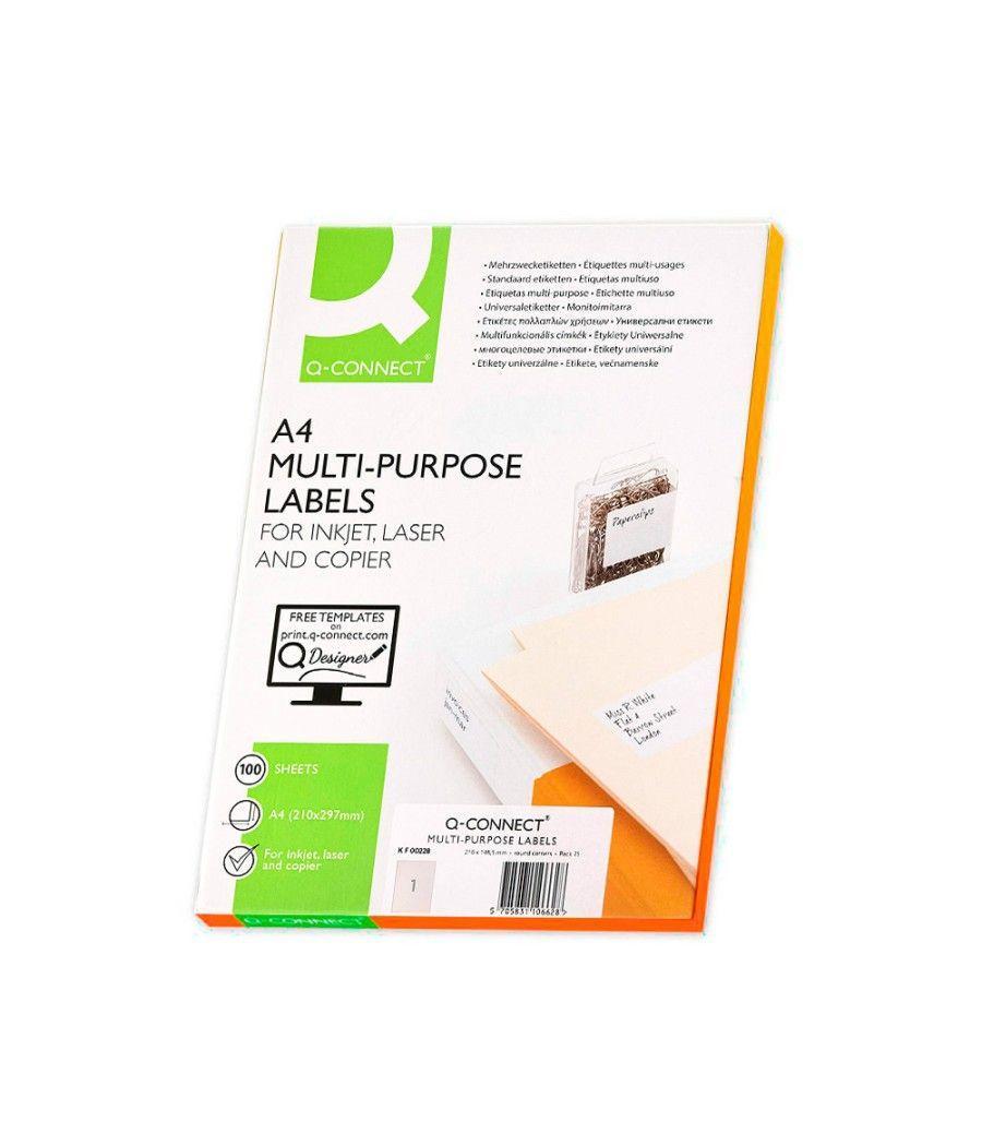 Etiqueta adhesiva q-connect kf00228 -tamaño din a4 -para ink-jet -transparente -caja con 25 hojas din-a4 - Imagen 3