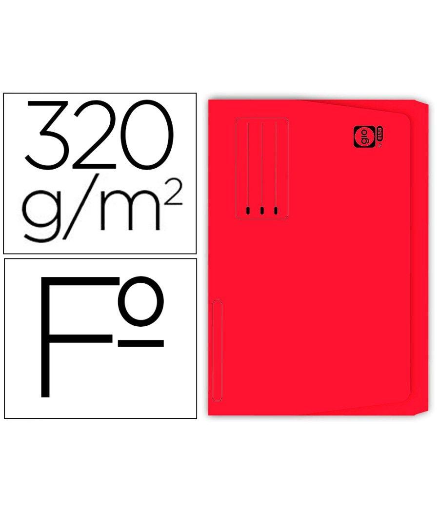 Subcarpeta cartulina gio folio pocket rojo con bolsa y solapa PACK 25 UNIDADES - Imagen 2