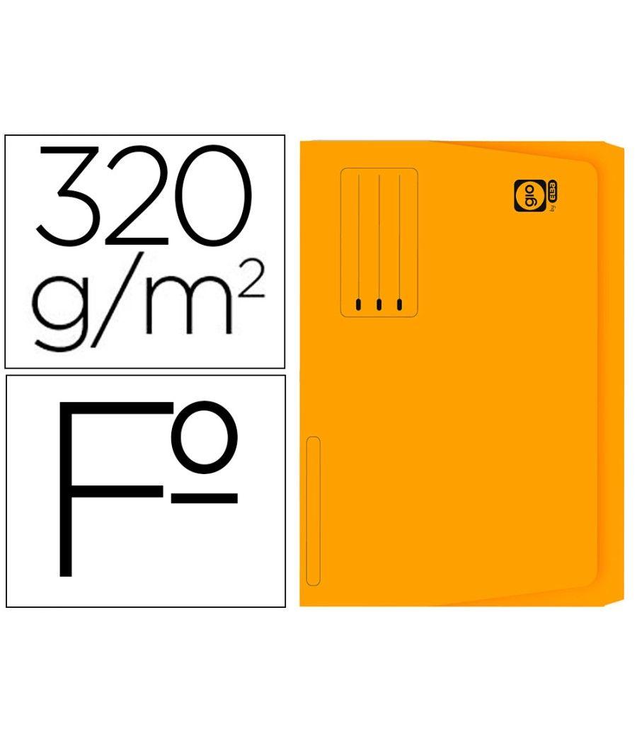 Subcarpeta cartulina gio folio pocket naranja con bolsa y solapa PACK 25 UNIDADES - Imagen 2