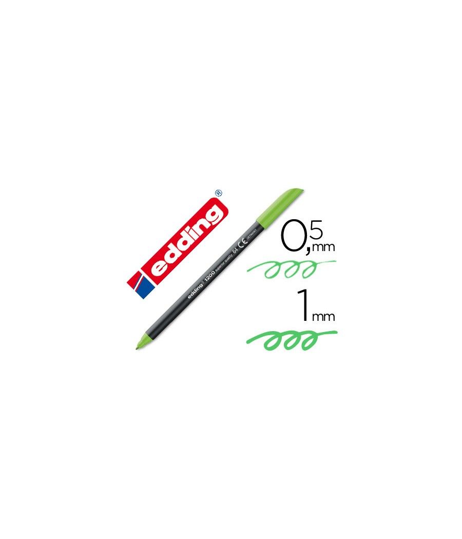 Rotulador edding punta fibra 1200 verde neon n.64 punta de fibra 0,5 mm PACK 10 UNIDADES - Imagen 2