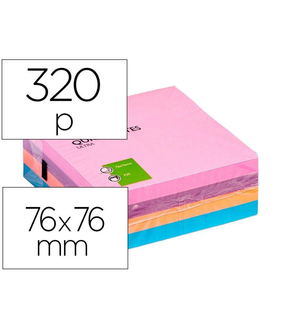 Bloc de notas adhesivas quita y pon q-connect con 320 hojas 76x76mm - Imagen 2