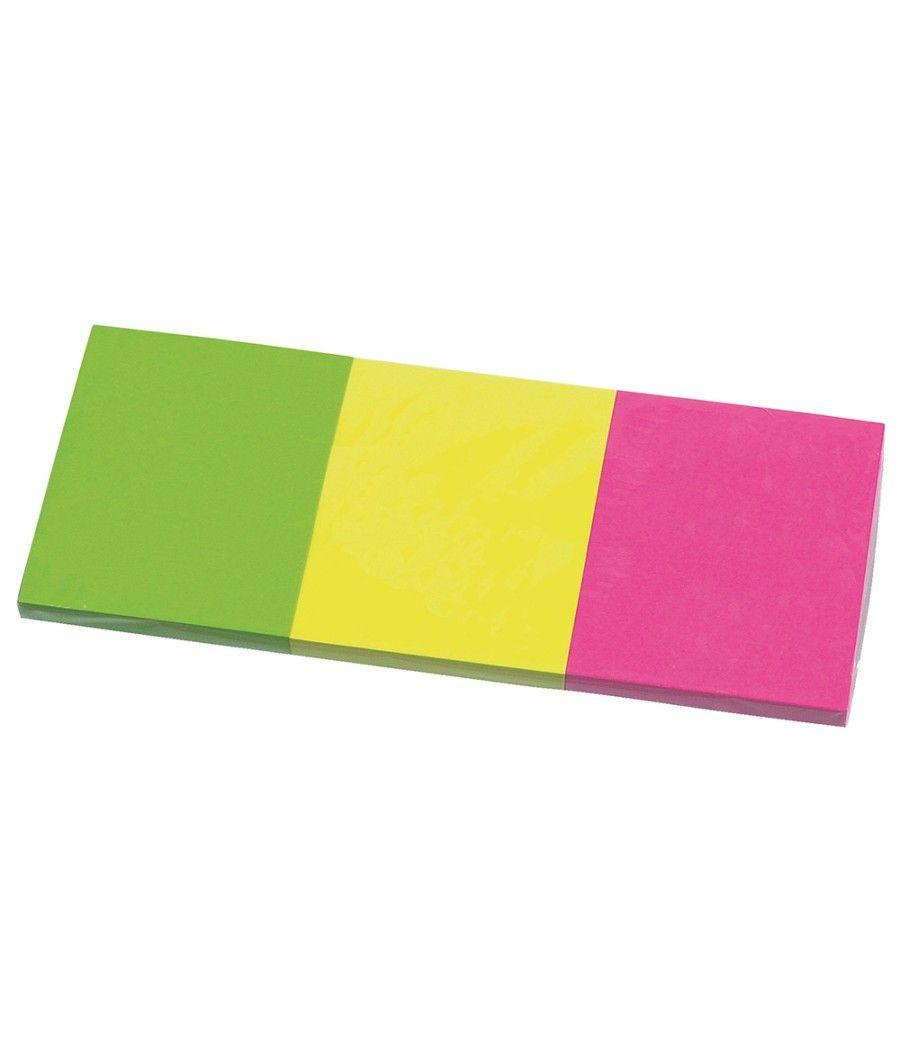 Bloc de notas adhesivas quita y pon q-connect 38x51 mm neon pack de 3 unidades con 50 hojas por color - Imagen 5