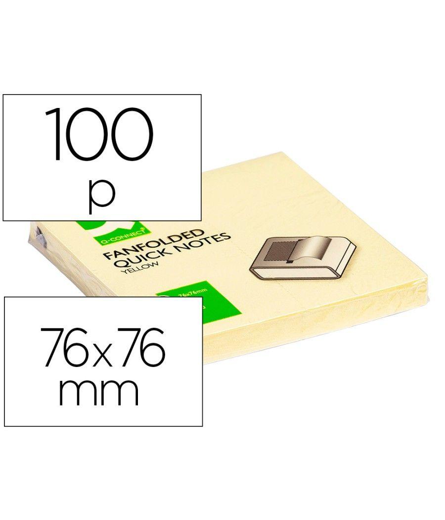 Bloc de notas adhesivas quita y pon q-connect 76x76 mm zig-zag PACK 12 UNIDADES - Imagen 2