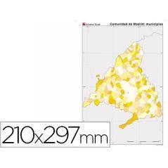 Mapa mudo color din a4 madrid politico PACK 100 UNIDADES - Imagen 2