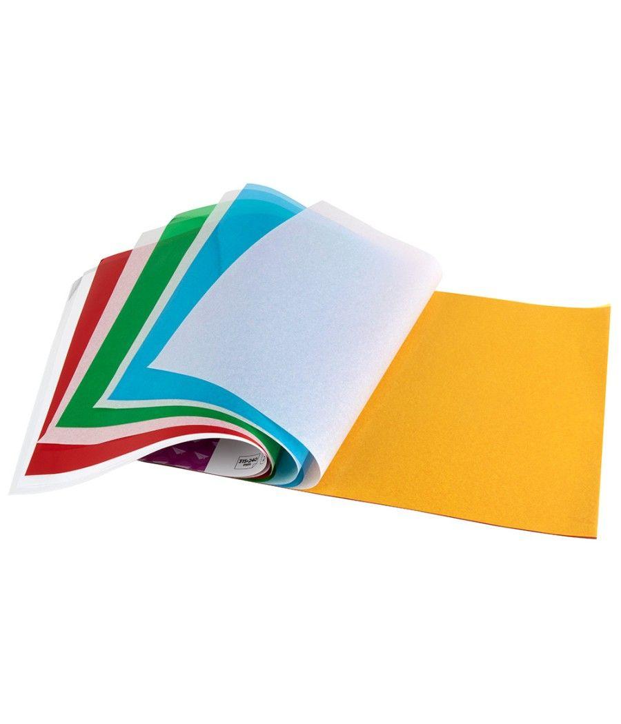 Bloc trabajos manuales liderpapel celofán 240x315mm 10 hojas colores surtidos PACK 10 UNIDADES - Imagen 5