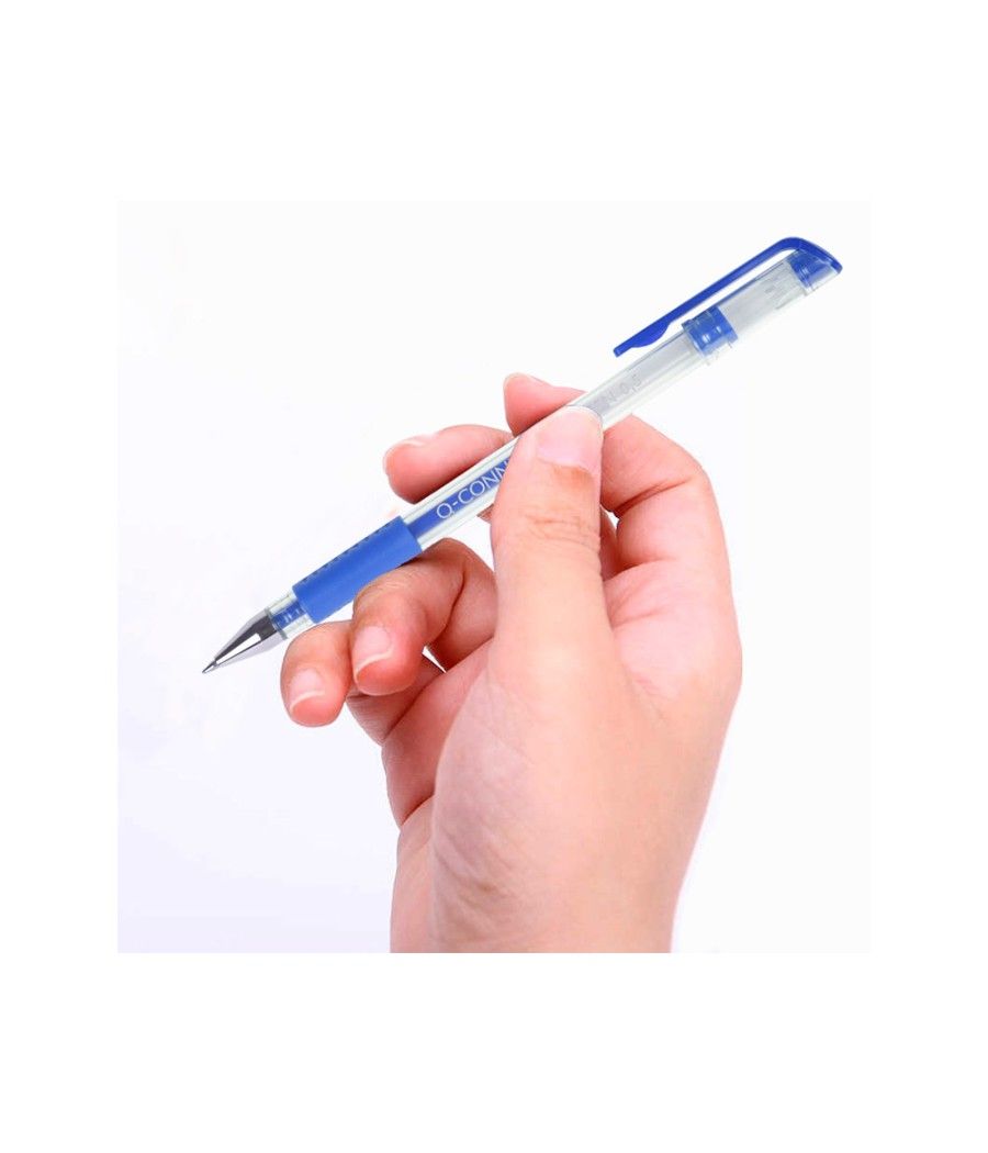 Bolígrafo q-connect tinta gel azul 0.7 mm sujecion de caucho PACK 10 UNIDADES - Imagen 5