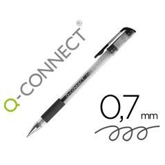 Bolígrafo q-connect tinta gel negro 0.7 mm sujecion de caucho PACK 10 UNIDADES