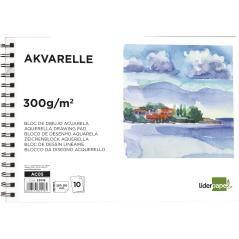 Bloc dibujo liderpapel acuarela espiral 297x210mm 10 hojas 300g/m2 sin recuadro PACK 4 UNIDADES - Imagen 3