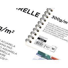 Bloc dibujo liderpapel acuarela espiral 297x210mm 10 hojas 300g/m2 sin recuadro PACK 4 UNIDADES - Imagen 5