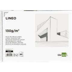 Bloc dibujo liderpapel lineal espiral 230x325mm 20 hojas 130g/m2 con recuadro perforado PACK 5 UNIDADES - Imagen 3