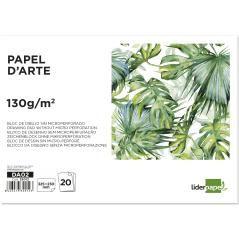 Bloc dibujo liderpapel artístico encolado 230x325mm 20 hojas 130g/m2 sin recuadro PACK 5 UNIDADES - Imagen 3