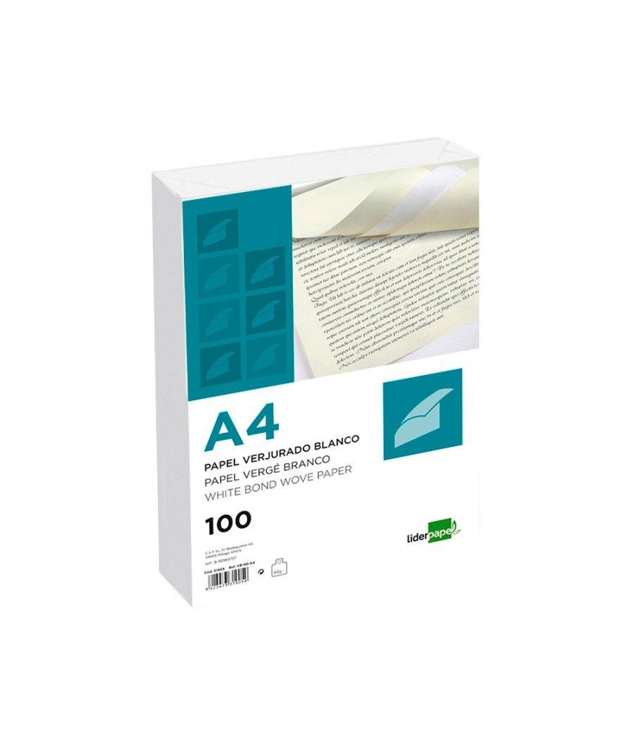 Papel verjurado liderpapel a4 120g/m2 blanco paquete de 100 hojas - Imagen 4