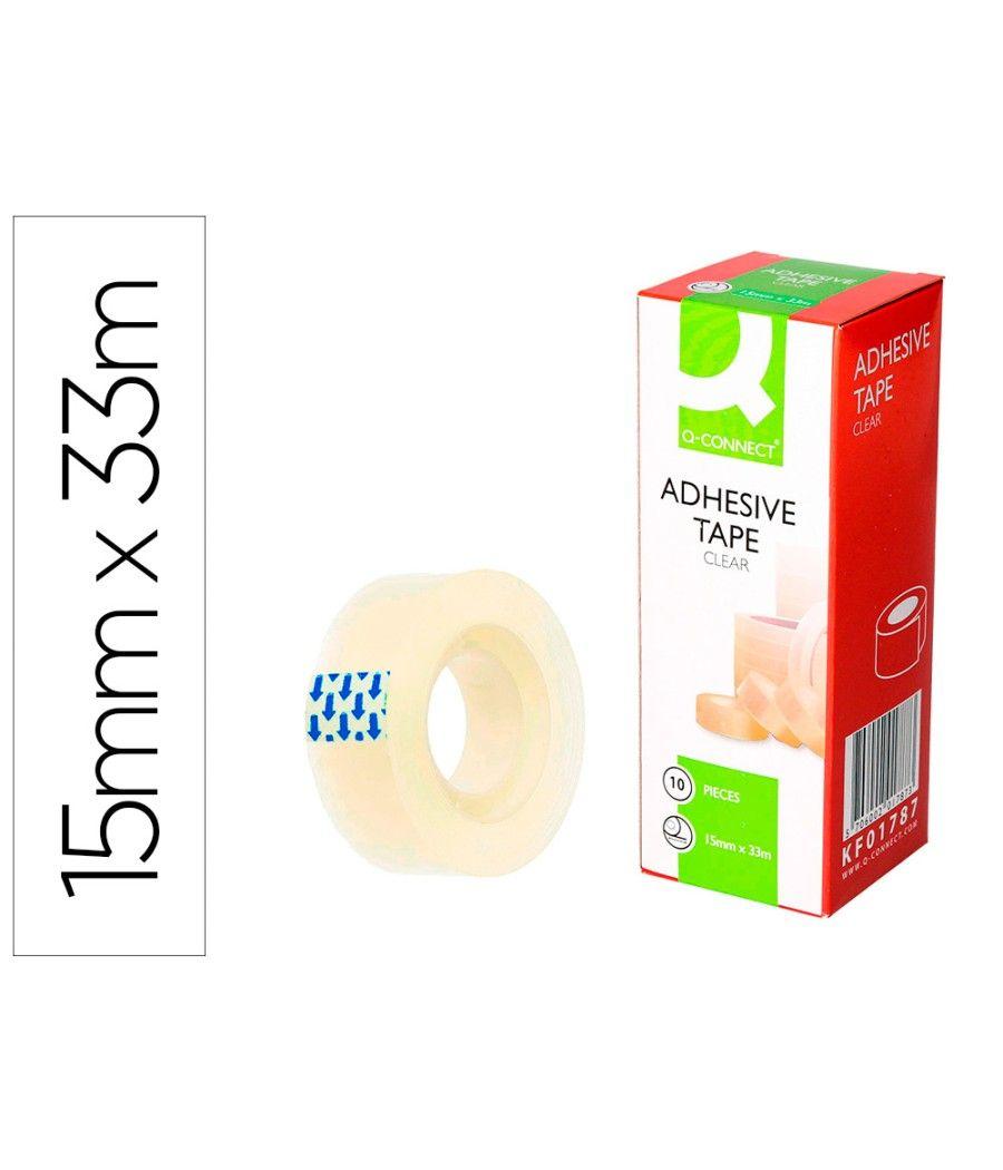 Cinta adhesiva q-connect 33 mt x 15 mm PACK 10 UNIDADES - Imagen 2