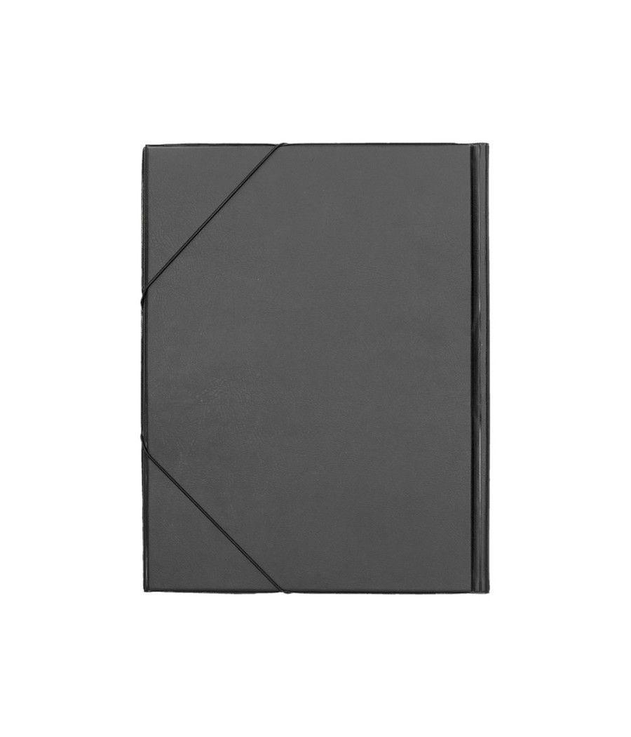 Carpeta liderpapel gomas folio solapas plástico negra - Imagen 4