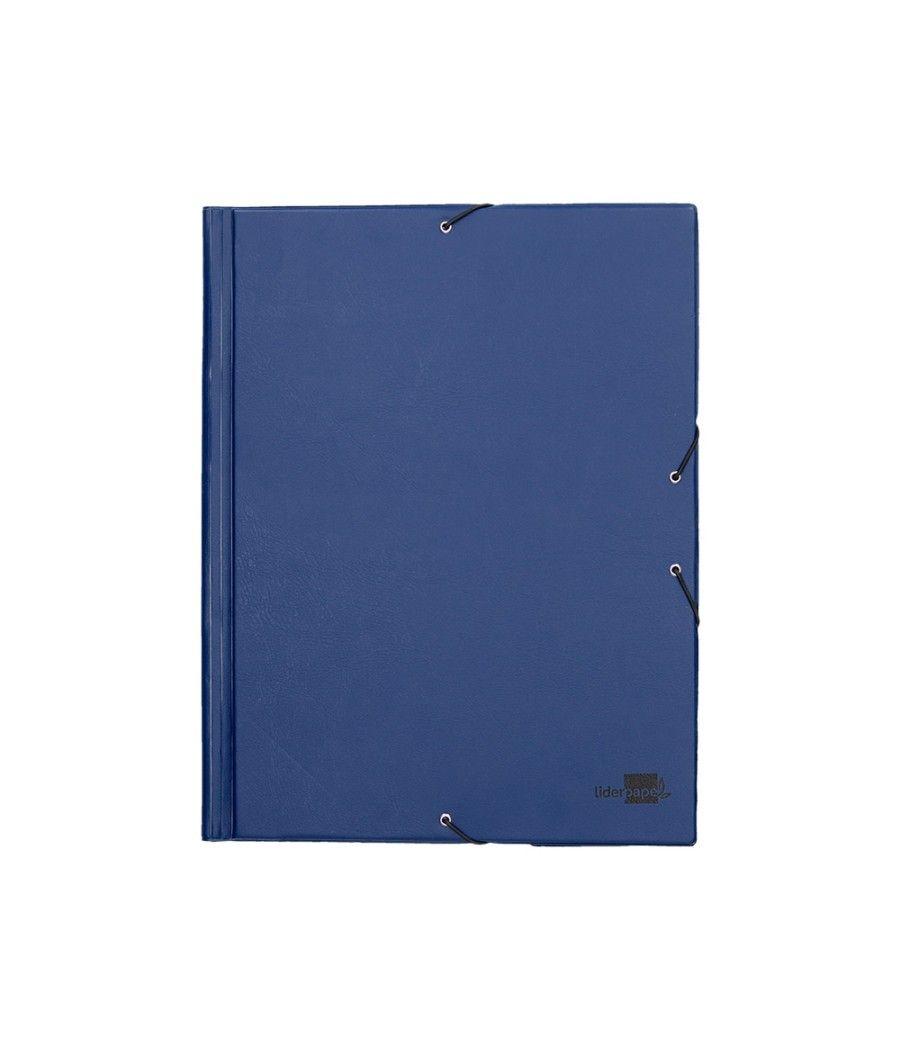 Carpeta liderpapel gomas folio solapas plástico azul - Imagen 3