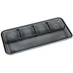 Organizador sobremesa bandeja metálica q-connect rejilla negra con 4 departamentos -320x35x155 mm - Imagen 4