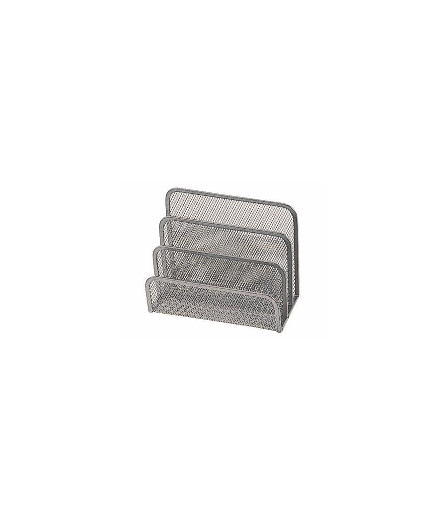 Soporte para cartas q-connect metélico rejilla gris 170x135x83 mm - Imagen 2