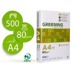 Papel fotocopiadora greening din a4 80 gramos paquete de 500 hojas PACK 5 UNIDADES - Imagen 2