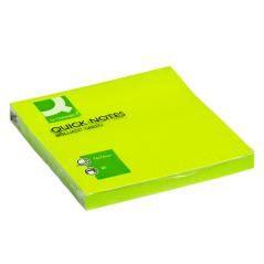 Bloc de notas adhesivas quita y pon q-connect 76x76 mm verde neon 80 hojas PACK 6 UNIDADES - Imagen 3