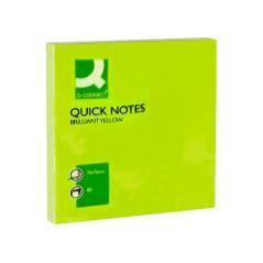 Bloc de notas adhesivas quita y pon q-connect 76x76 mm verde neon 80 hojas PACK 6 UNIDADES - Imagen 4