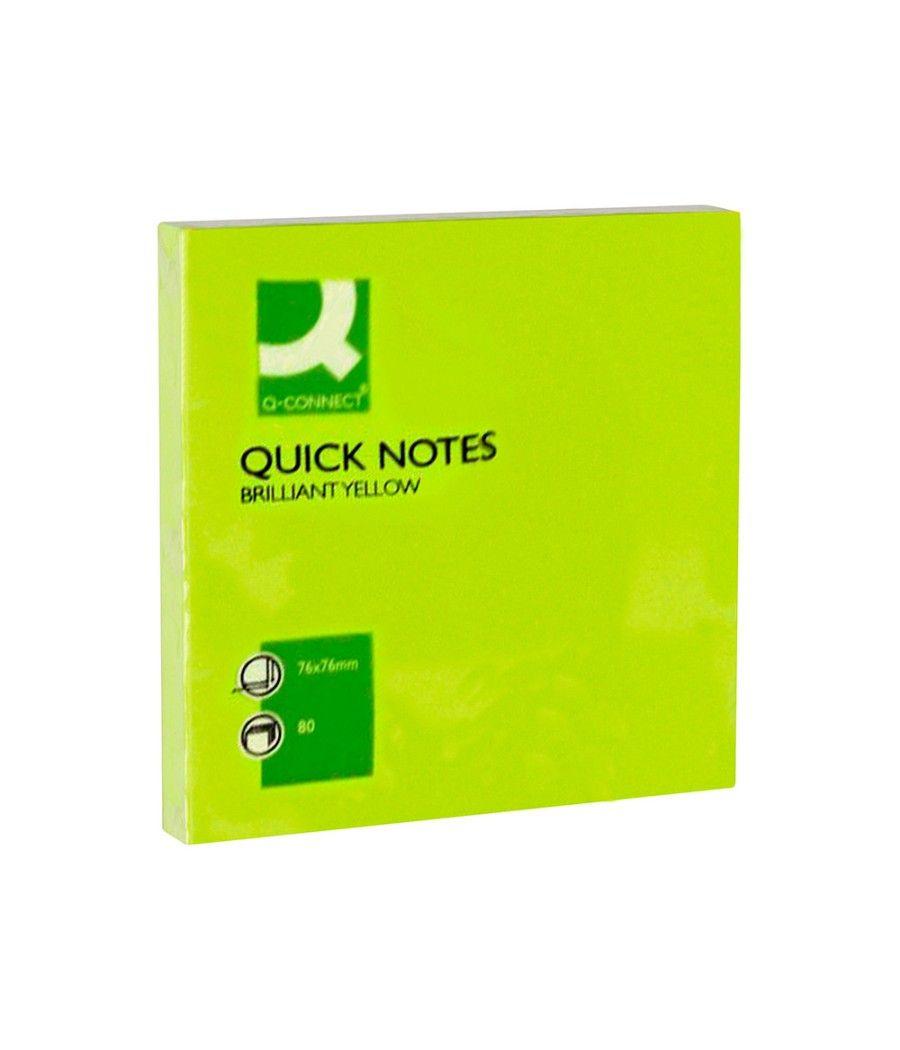 Bloc de notas adhesivas quita y pon q-connect 76x76 mm verde neon 80 hojas PACK 6 UNIDADES - Imagen 4