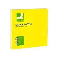 Bloc de notas adhesivas quita y pon q-connect 76x76 mm amarillo neon 80 hojas PACK 6 UNIDADES - Imagen 4