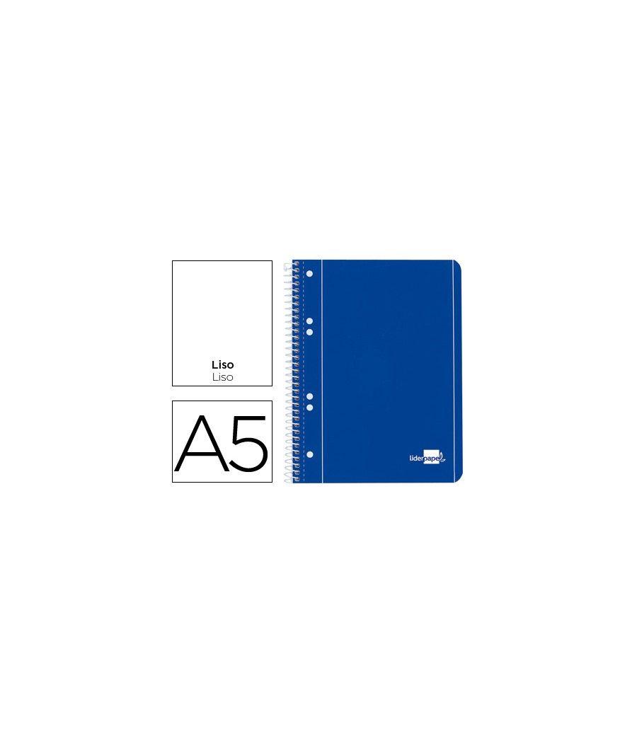 Cuaderno espiral liderpapel a5 micro serie azul tapa blanda 80h 75 gr liso 6taladros azul - Imagen 2