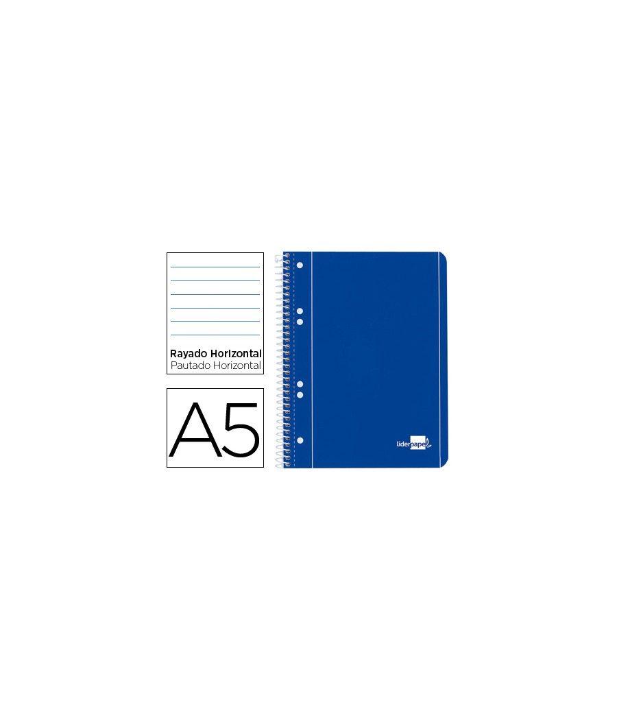 Cuaderno espiral liderpapel a5 micro serie azul tapa blanda 80h 75 gr horizontal 6 taladros azul - Imagen 2
