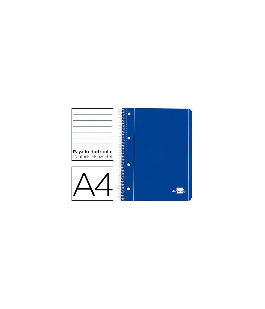Cuaderno espiral liderpapel a4 micro serie azul tapa blanda 80h 80 gr horizontal con margen 4 taladros azul - Imagen 2