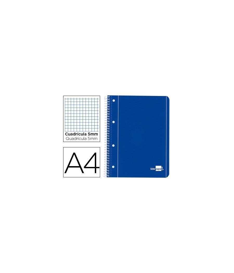 Cuaderno espiral liderpapel a4 micro serie azul tapa blanda 80h 80 gr cuadro5mm con margen 4 taladros azul PACK 5 UNIDADES - Ima