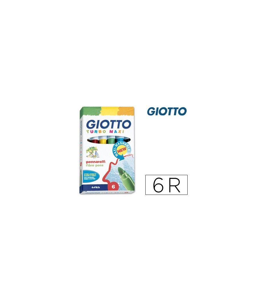 Rotulador giotto turbo-maxi caja de 6 colores lavables con punta bloqueada PACK 10 UNIDADES - Imagen 2