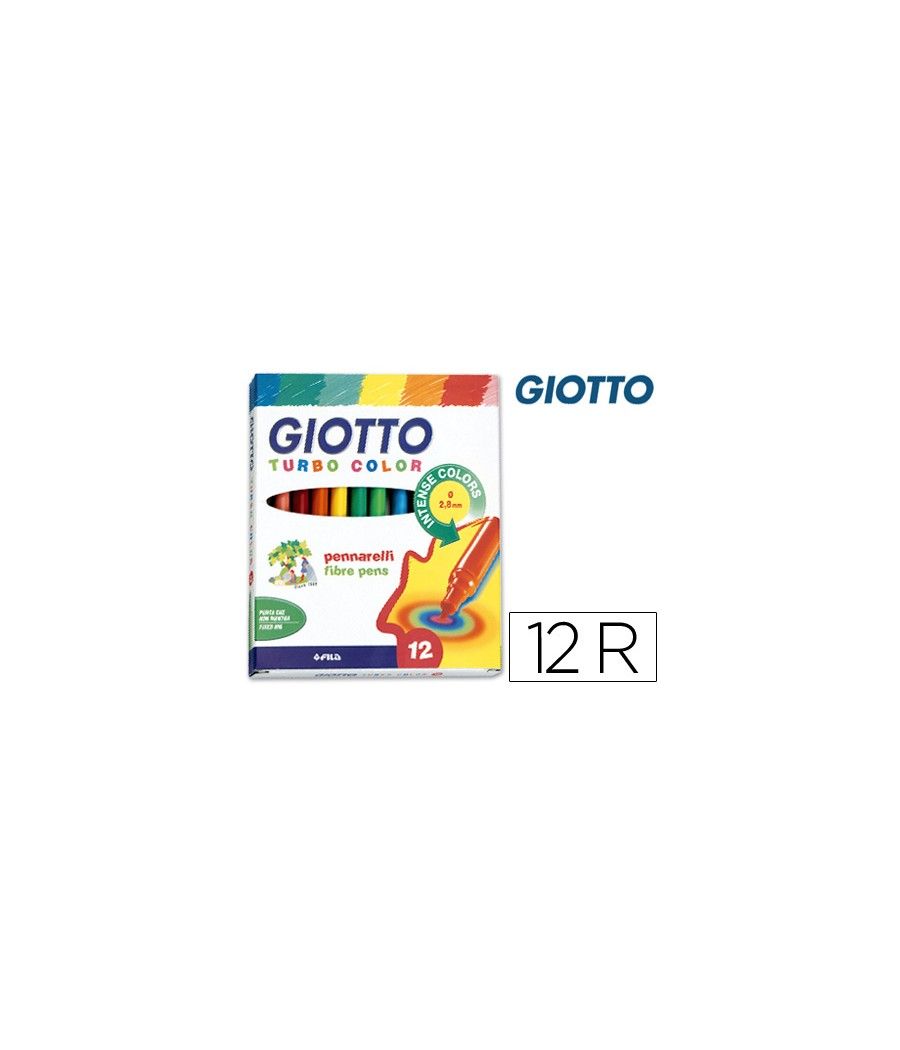 Rotulador giotto turbo color caja de 12 colores lavables con punta bloqueada PACK 10 UNIDADES - Imagen 2