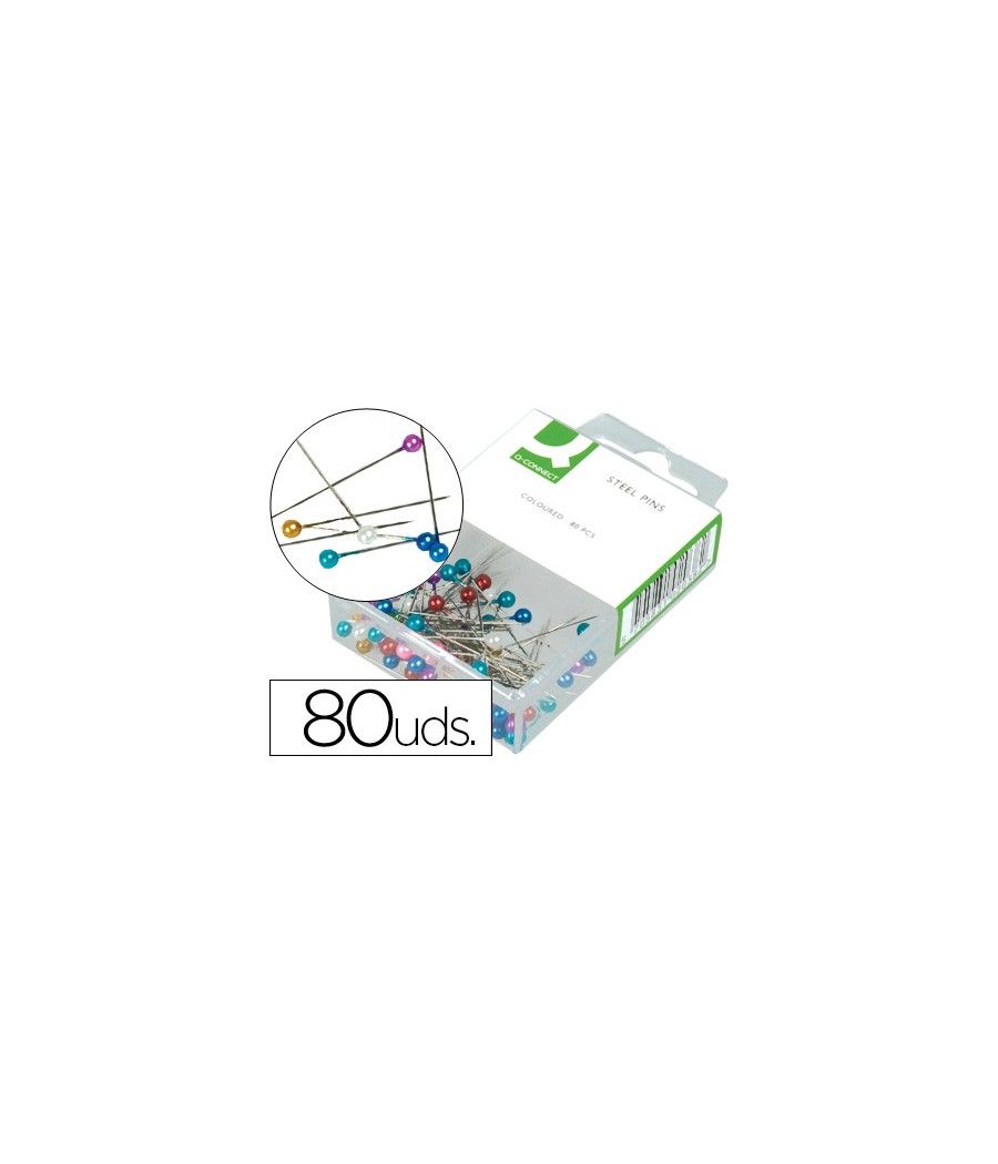 Agujas señalizadoras q-connect caja de 80 unidades colores surtidos - Imagen 2