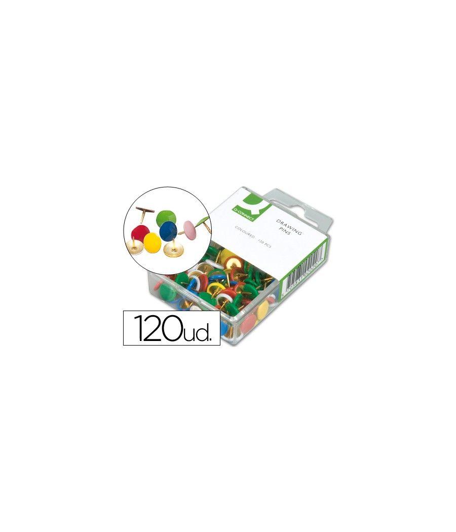 Chinchetas q-connect colores surtidos caja de 120 unidades - Imagen 2