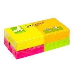 Bloc de notas adhesivas quita y pon q-connect 76x76 mm con 80 hojas fluorescentes pack de 12 surtidas en 4 colores - Imagen 3