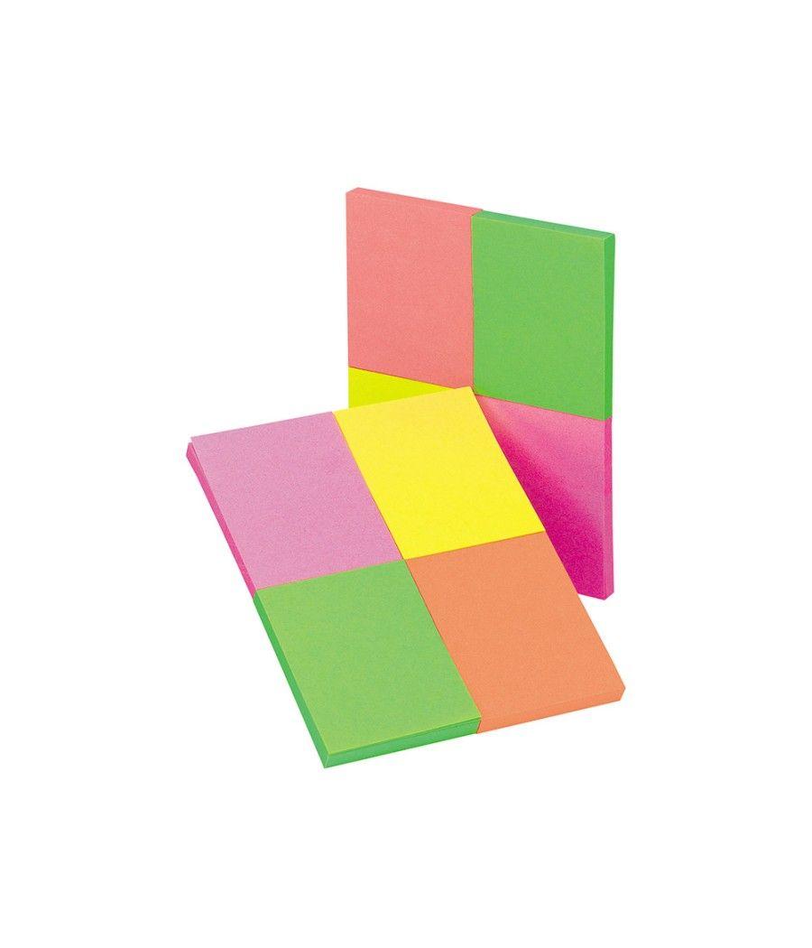 Bloc de notas adhesivas quita y pon q-connect 38x51 mm con 50 hojas fluorescentes pack de 4 unidades PACK 10 UNIDADES - Imagen 4