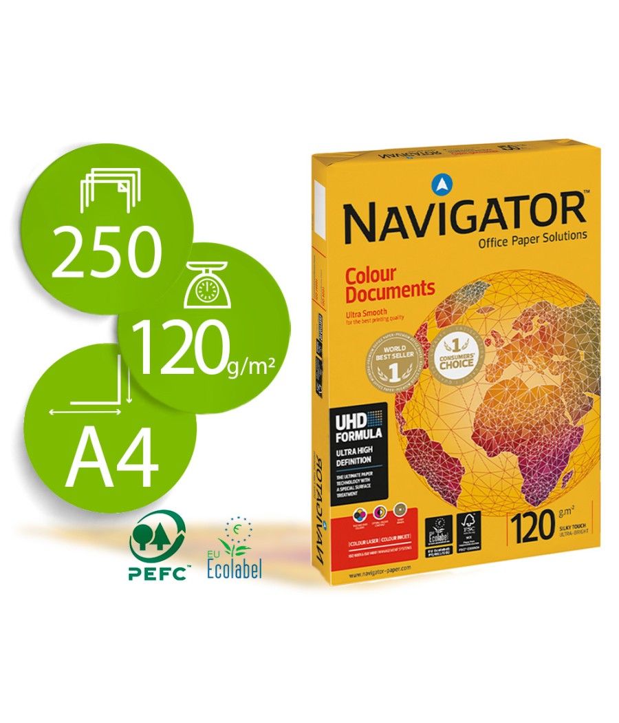 Papel fotocopiadora navigator din a4 120 gramos paquete de 250 hojas - Imagen 2