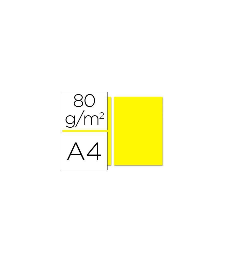 Papel color liderpapel a4 80g/m2 amarillo paquete de 100 - Imagen 2