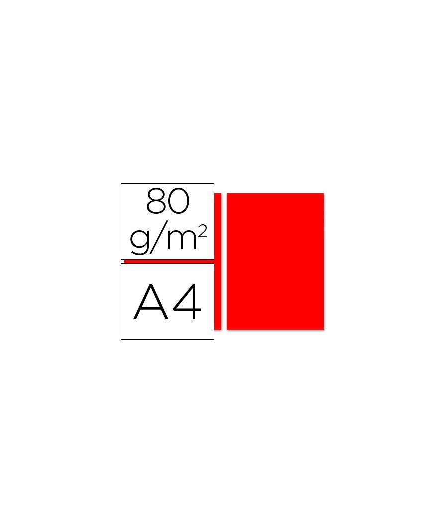 Papel color liderpapel a4 80g/m2 rojo paquete de 100 - Imagen 2
