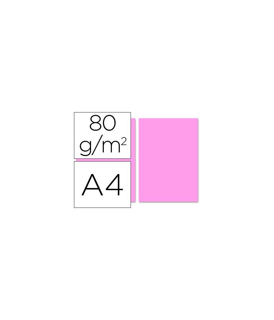 Papel color liderpapel a4 80g/m2 rosa paquete de 100 - Imagen 2