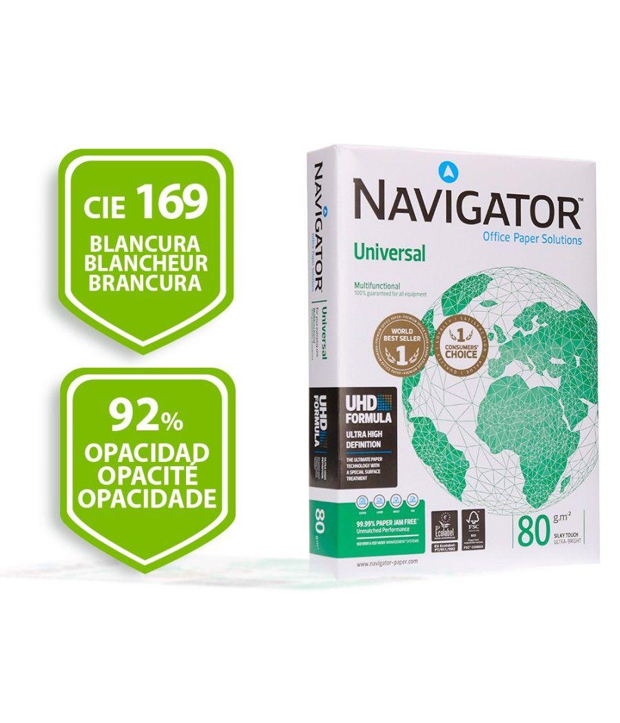Papel fotocopiadora navigator din a4 80 gramos paquete de 500 hojas PACK 5 UNIDADES - Imagen 3