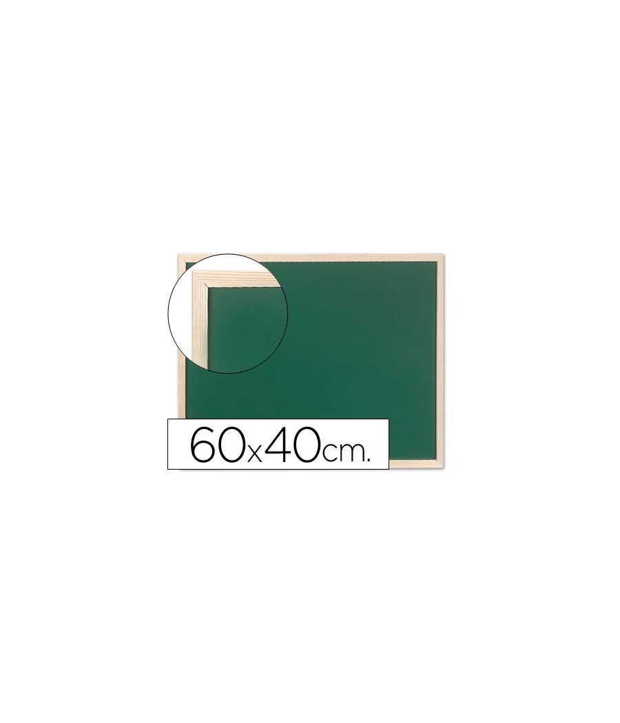 Pizarra verde q-connect marco de madera 60x40 cm sin repisa - Imagen 2