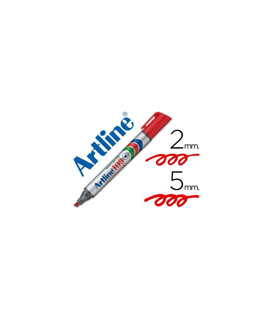 Rotulador artline marcador permanente 109 rojo -punta biselada PACK 12 UNIDADES - Imagen 2