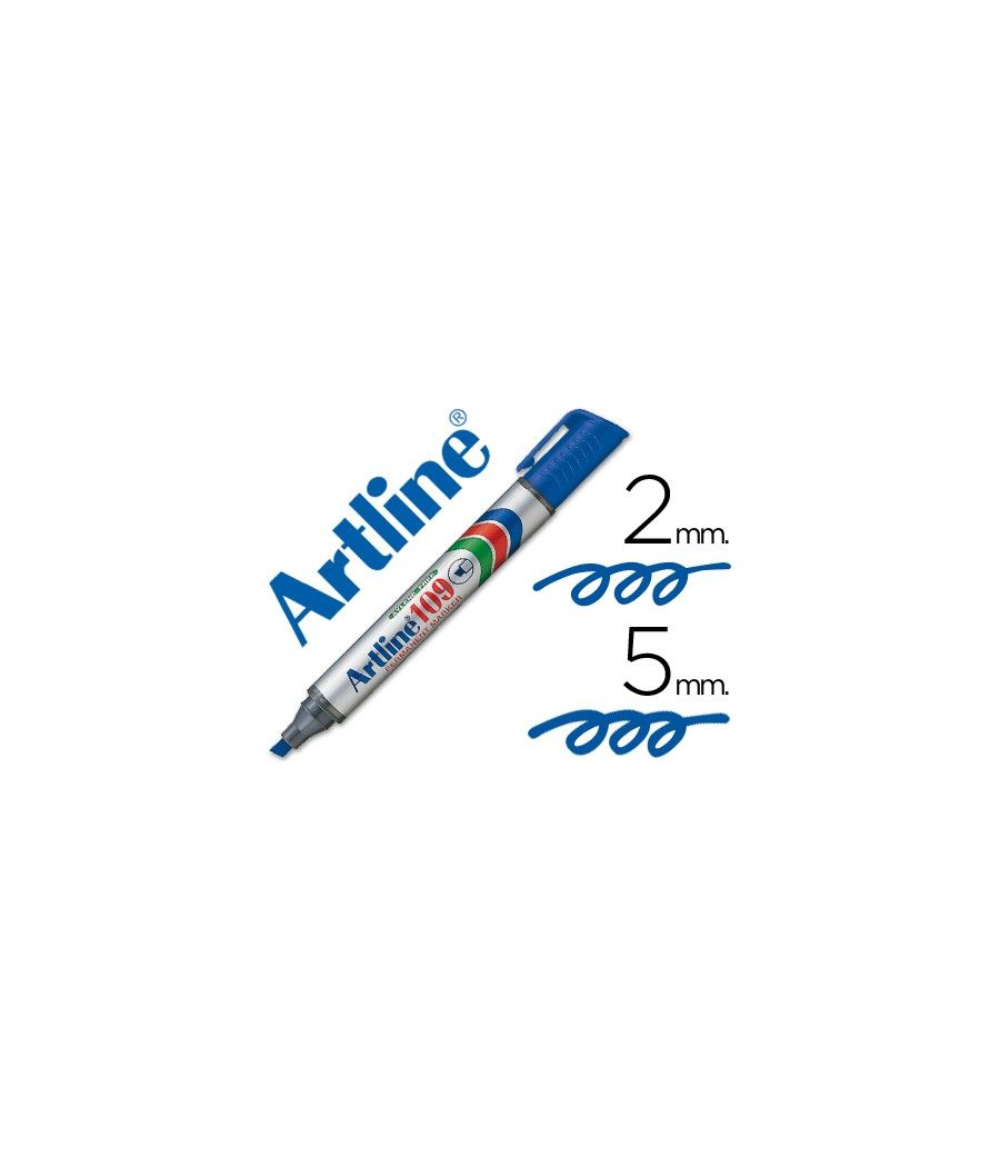 Rotulador artline marcador permanente 109 azul -punta biselada PACK 12 UNIDADES - Imagen 2