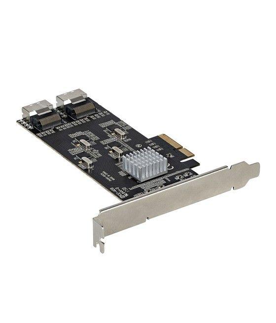 StarTech.com Tarjeta PCIe de 8 Puertos SATA - Tarjeta Adaptadora de Expansión PCI Express SATA con 4 Controladores de Host - Tar