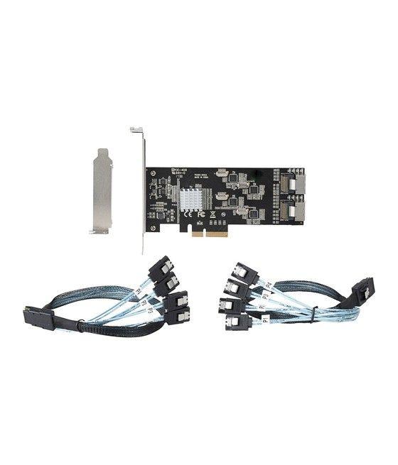 StarTech.com Tarjeta PCIe de 8 Puertos SATA - Tarjeta Adaptadora de Expansión PCI Express SATA con 4 Controladores de Host - Tar