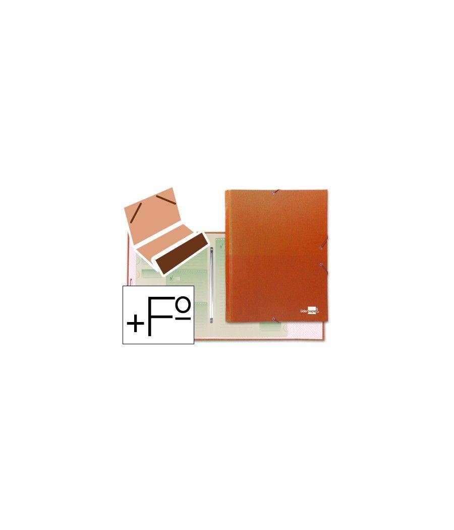 Carpeta clasificadora liderpapel 12 departamentos folio prolongado cartón forrado naranja - Imagen 2